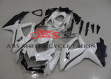 White and Black Fairing Kit for a 2008, 2009 & 2010 Suzuki GSX-R750 motorcycle