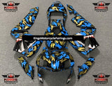 Blue, Black and Gold Camouflage Shark Fairing Kit for a 2003 and 2004 Honda CBR600RR motorcycle