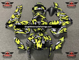 Black, Silver and Yellow Camouflage Fairing Kit for a 2005 and 2006 Honda CBR600RR motorcycle