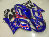 Blue and Red Tribal Fairing Kit for a 1998, 1999, 2000, 2001, 2002, 2003, 2004, 2005, 2006 & 2007 Yamaha YZF600R motorcycle