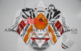 White, Orange and Red REPSOL Fairing Kit for a 2004 & 2005 Honda CBR1000RR motorcycle