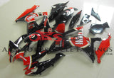 Black and Red Lucky Strike Fairing Kit for a 2006 & 2007 Suzuki GSX-R600 motorcycle.