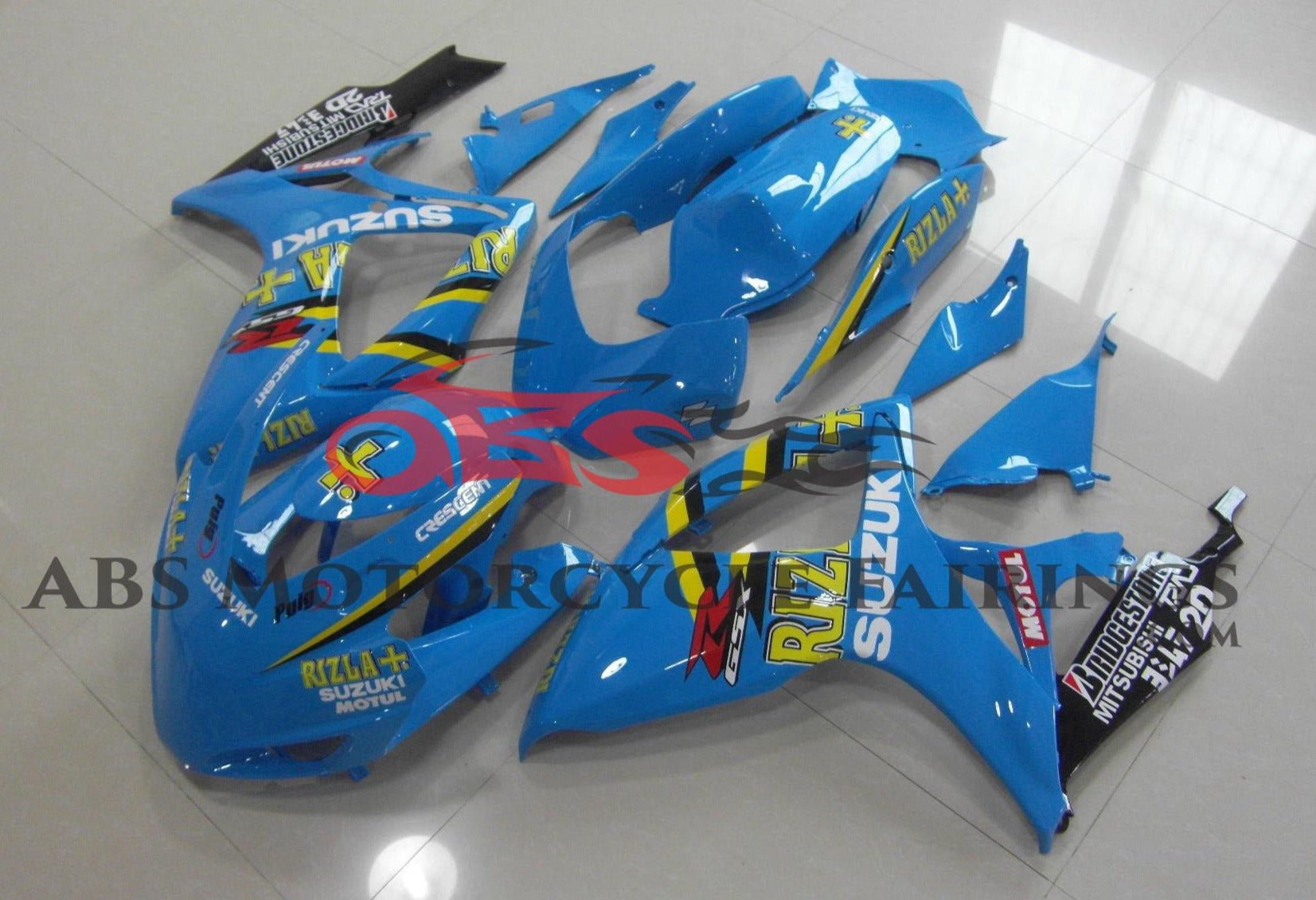 Light Blue Rizla Race Fairing Kit for a 2006 & 2007 Suzuki GSX-R600 motorcycle