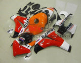 Red, Orange and White Repsol Fairing Kit for a 2008, 2009, 2010 & 2011 Honda CBR1000RR motorcycle