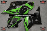 Black and Green Fairing Kit for a 2007 and 2008 Honda CBR600RR motorcycle