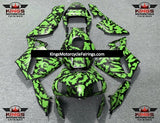 Green and Black Camouflage Fairing Kit for a 2003 and 2004 Honda CBR600RR motorcycle