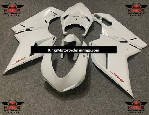 Pearl White and Red Fairing Kit for a 2007, 2008, 2009, 2010, 2011 & 2012 Ducati 1098 motorcycle